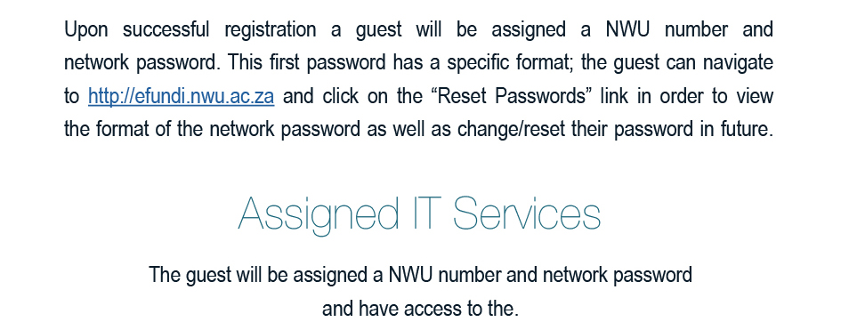 Where to reset your password http://efundi.nwu.ac.za click reset password button
