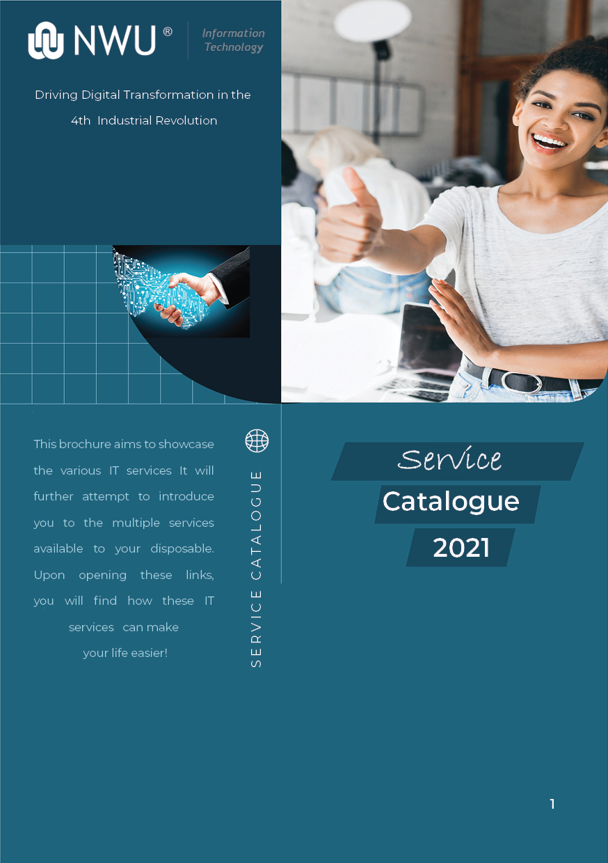 Front Page of Service Catalog booklet - linking to pdf