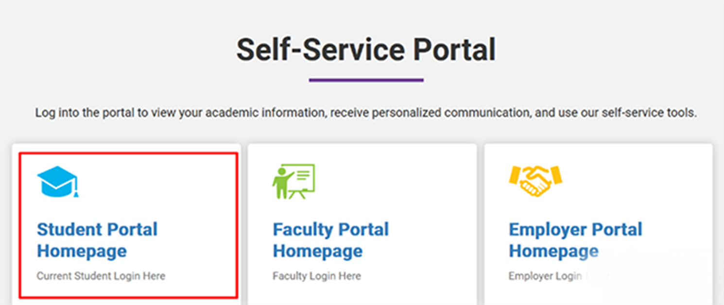 Access and log into the Student Portal