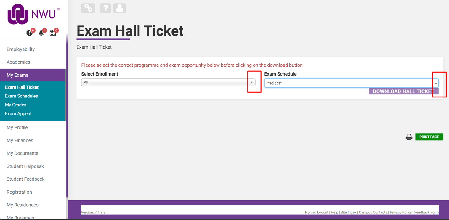 I cannot access my exam hall ticket