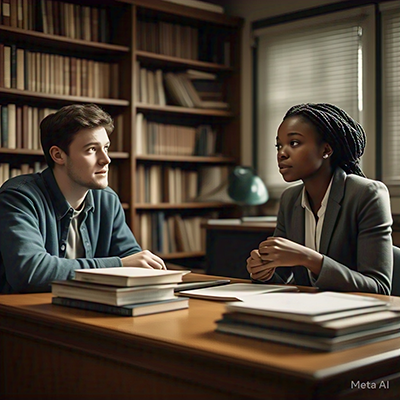 Postgrad student with study leader