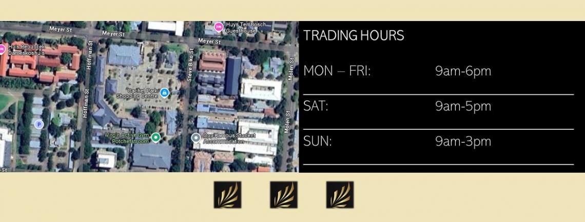 NWU Potchefstroom Cachet Park Lease Shops Available to Let Trading Hours