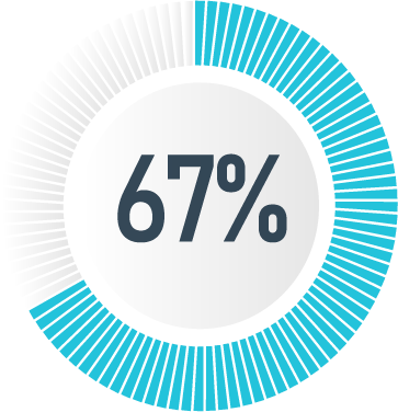 Picture of cicle graph showing 67%