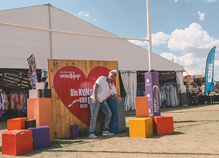 Prof Balia smiling at Aardklop 2025