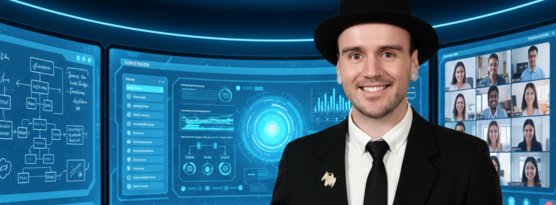 Lance Bunt working in a creative technology space