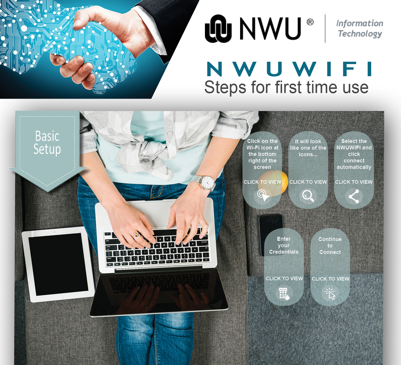 Clickable image to the pdf document - steps to NWUWIFI