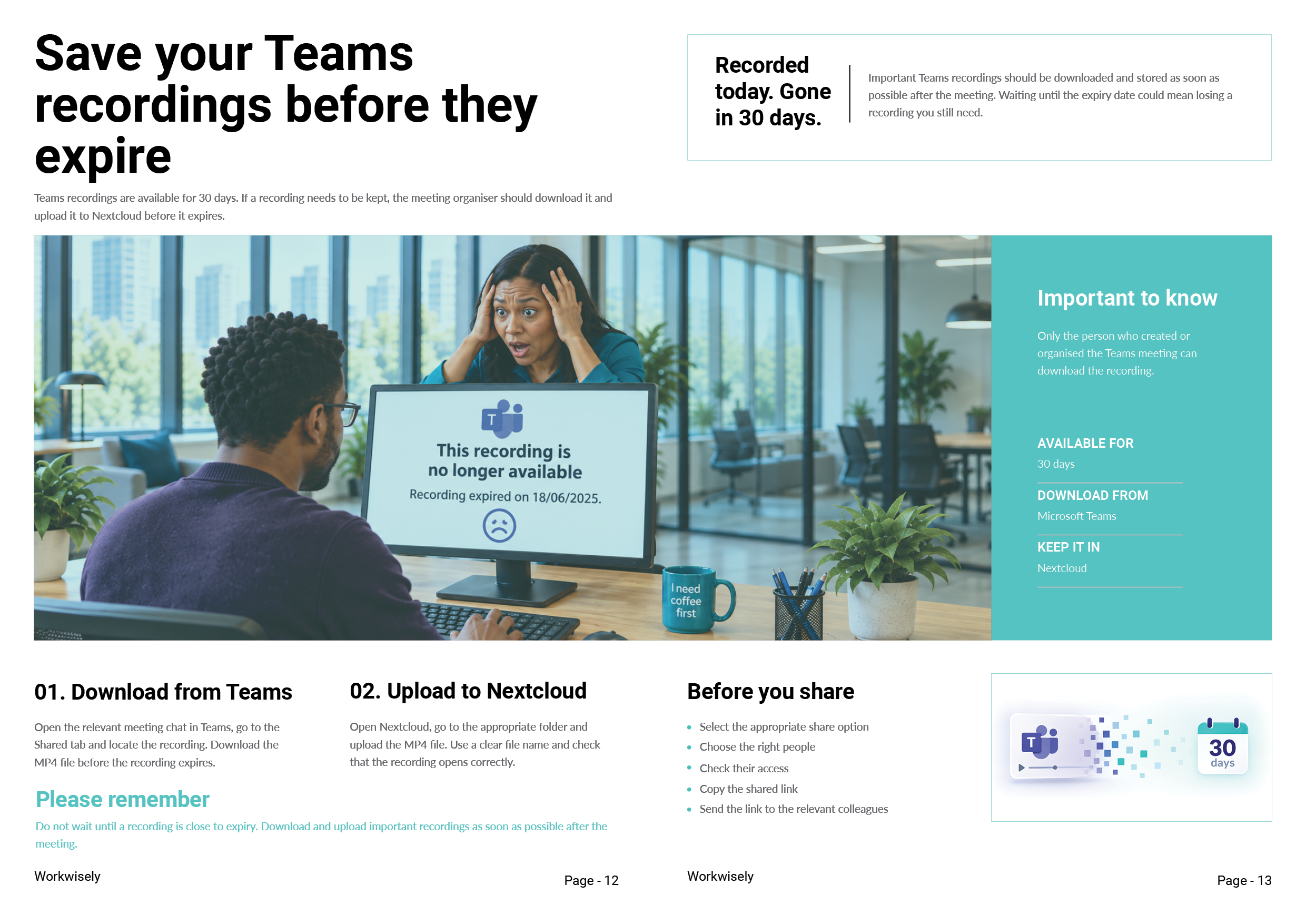 WorkWisely September 2026 - Save your Teams recordings before they expire