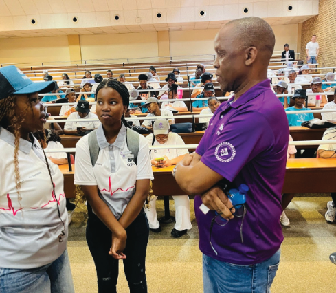 NWU Language Directorate Newsletter image of man talking to sudents