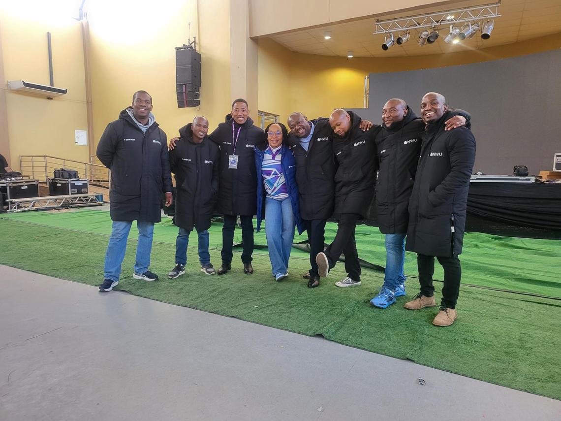 From left to right: Edward Jantjie (Senior Consultant MC), Kagiso Tshirang (Senior IT Technician MC), Justice Metswi (Manager MC) Tshepo Matete from Anglo American (Event Sponsors), Jim Mamphoke (IT Business Relationship Manager VC), Itumeleng Gaobuse (Senior IT Technician MC), April Manala (IT Technician MC) and Benedict Mofosi (Senior IT Technician MC)